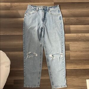 Wild Fable High Rise Blue Jeans with Distressed Details
